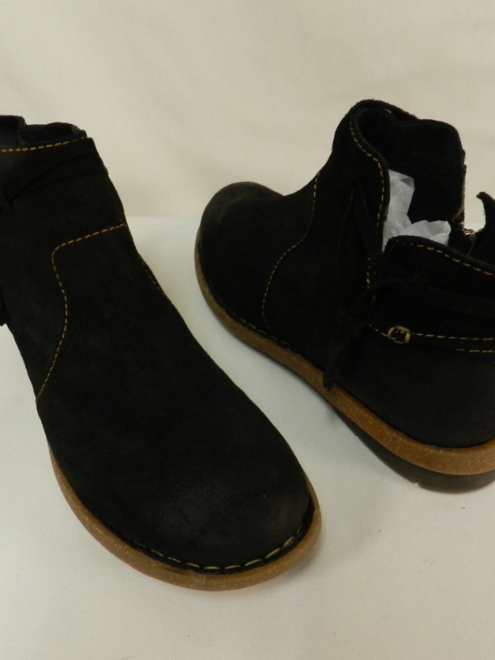 Born Tarkiln Suede ankle zip boots black zip booties Comfort NEW Size Sz 11